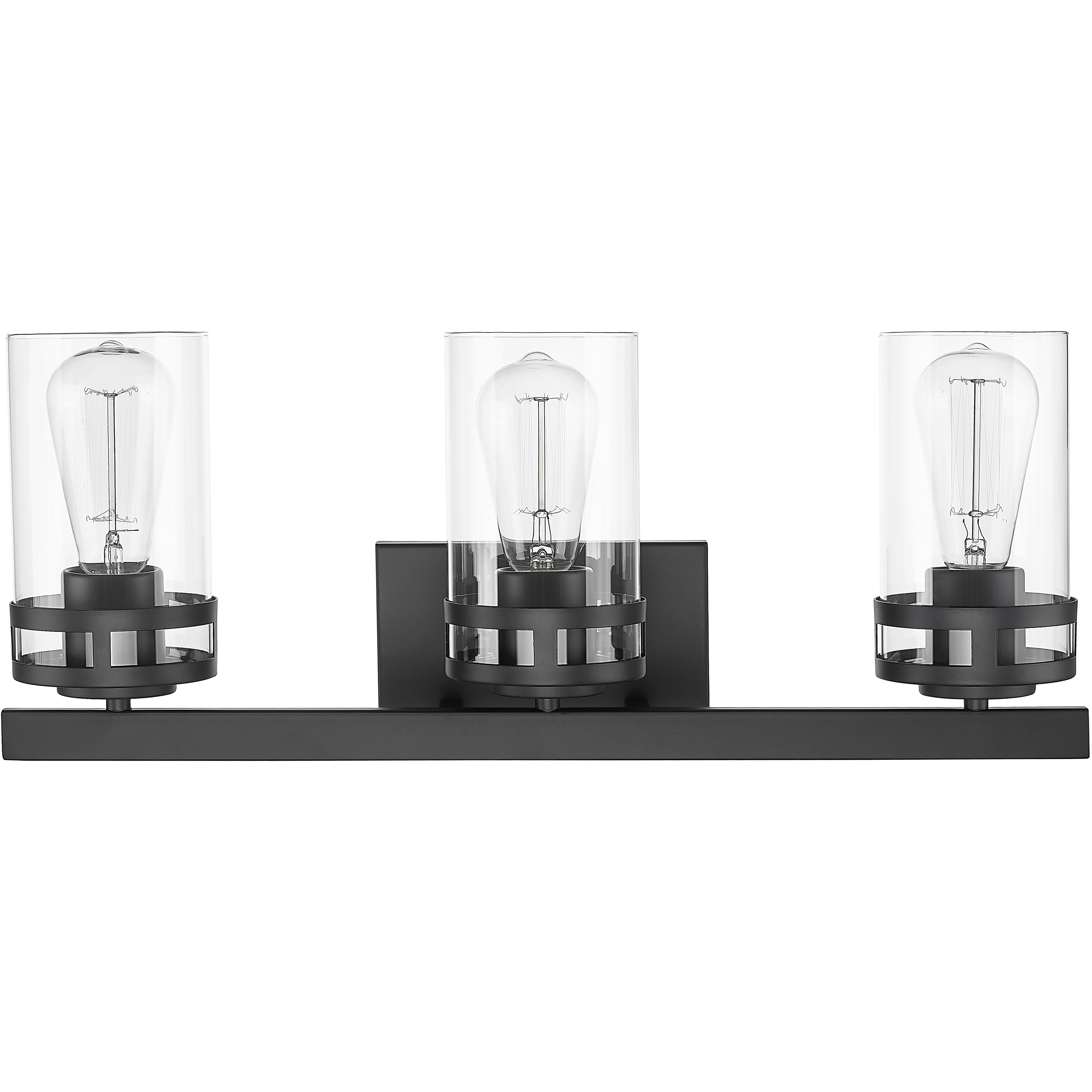 Lunden 3 Light 22 inch Matte Black Bathroom Vanity Light Wall Light